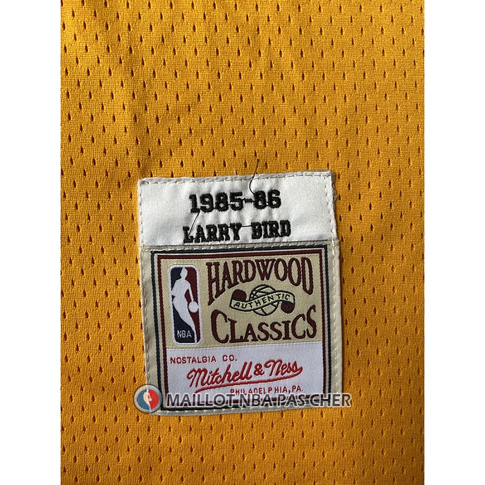 Maillot Boston Celtics Larry Bird NO 33 Mitchell & Ness 1985-86 Jaune